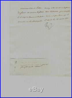 Lettre manuscrite signée par Napoleon 1er en 1811 au duc de Feltre