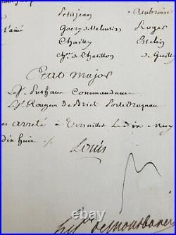 Lettre organigramme de bataillon 1778 signé louis (louis xvi)