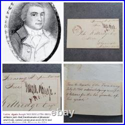 Lettre signée Joseph NOURSE (1754-1841) Ministre ayant travaillé avec WASHINGTON
