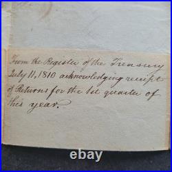 Lettre signée Joseph NOURSE (1754-1841) Ministre ayant travaillé avec WASHINGTON
