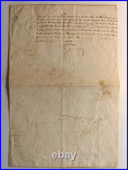 Lettre signée du Roi Henri IV 1598