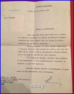Lettre tapuscrite Robert Schuman
