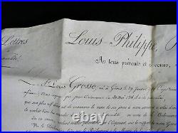 Lettres de naturalité Louis-Philippe L. Grosso Capitaine 18è R I- La Rochelle