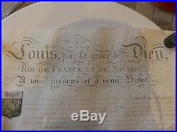 Lettres patentes brevet d'anoblissement Louis XVIII restauration