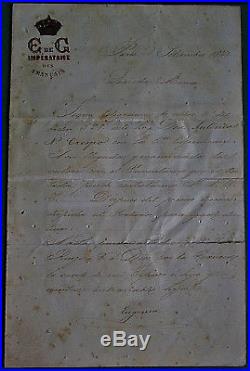 Limpératrice Eugénie Exceptionnelle Lettre Datée Et Signée Du 4 Septembre 1870