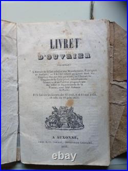 Livret d ouvrier 1855