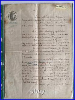 Lot 10 vieux papier manuscrit acte XIXe pays Toulouse Occitanie vigne Colomiers