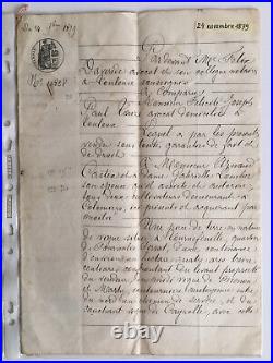 Lot 10 vieux papier manuscrit acte XIXe pays Toulouse Occitanie vigne Colomiers