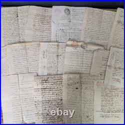 Lot 20 Pages Manuscrites Anciennes 18ème Siècle Documents Notariés Révolution