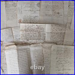 Lot 20 Pages Manuscrites Anciennes 18ème Siècle Documents Notariés Révolution