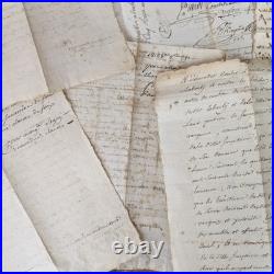 Lot 20 Pages Manuscrites Anciennes 18ème Siècle Documents Notariés Révolution