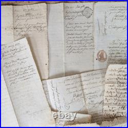 Lot 20 Pages Manuscrites Anciennes 18ème Siècle Documents Notariés Révolution
