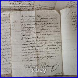 Lot 20 Pages Manuscrites Anciennes 18ème Siècle Documents Notariés Révolution
