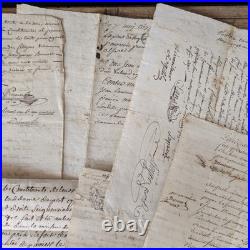 Lot 20 Pages Manuscrites Anciennes 18ème Siècle Documents Notariés Révolution