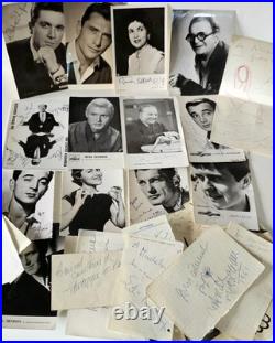Lot 26 autographes ca 1960 photos dédicacées Aznavour Marais Cousteau Marceau