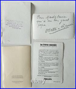 Lot 26 autographes ca 1960 photos dédicacées Aznavour Marais Cousteau Marceau