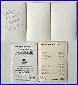 Lot 26 autographes ca 1960 photos dédicacées Aznavour Marais Cousteau Marceau