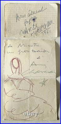 Lot 26 autographes ca 1960 photos dédicacées Aznavour Marais Cousteau Marceau