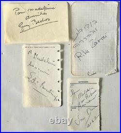 Lot 26 autographes ca 1960 photos dédicacées Aznavour Marais Cousteau Marceau