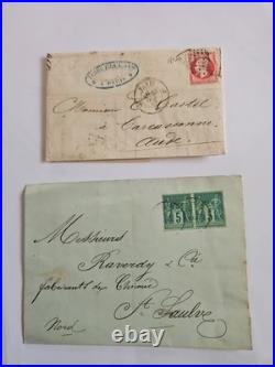 Lot 2 lettres-pli XIXe siècle 1861 & 1886 France Affranchissements multipl