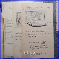 Lot 30 papiers anciens, archives famille Paris, milieu XXème siècle