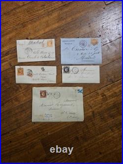 Lot 4 lettres XIXe France Espagne Italie Cérès commerce + 1 coloniale Lot 4 lettres XIXe France Espagne Italie Cérès commerce + 1 coloniale