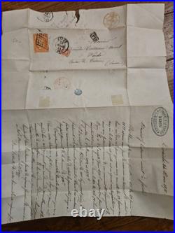 Lot 4 lettres XIXe France Espagne Italie Cérès commerce + 1 coloniale