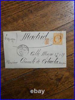 Lot 4 lettres XIXe France Espagne Italie Cérès commerce + 1 coloniale