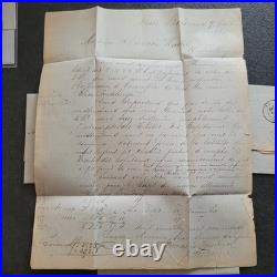 Lot 5 lettres Guerre de 1870 Bordeaux? Nord commerce Guanape Amérique Sud