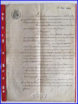 Lot 8 vieux papier manuscrit acte XIXe pays Toulouse Occitanie vigne Colomiers