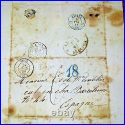 Lot De 31 Lettres Manuscrites. Timbres Et Tampons Originaux. France. C. 1850