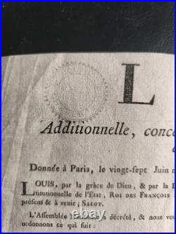 Lot de 11 affiches révolutionnaires relatives aux rentes et pensions, SAINTES