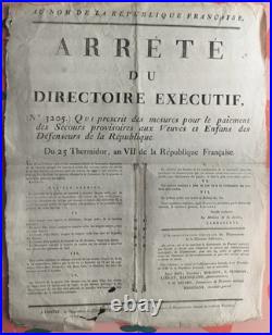 Lot de 11 affiches révolutionnaires relatives aux rentes et pensions, SAINTES