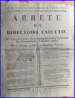 Lot de 11 affiches révolutionnaires relatives aux rentes et pensions, SAINTES