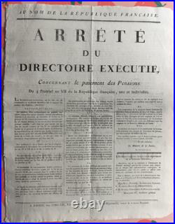 Lot de 11 affiches révolutionnaires relatives aux rentes et pensions, SAINTES