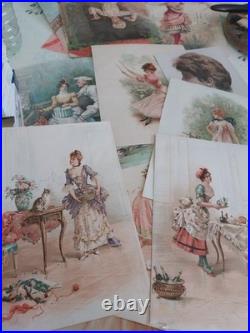 Lot de 11 grands chromos/images début 1900 Idéales pour être encadrées