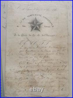Lot de 27 lettres et documents maçonniques du XIXe siècle