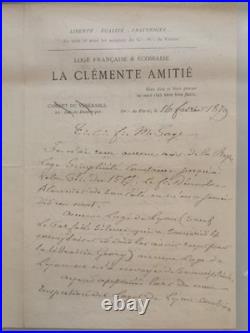 Lot de 27 lettres et documents maçonniques du XIXe siècle