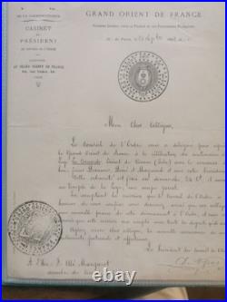 Lot de 27 lettres et documents maçonniques du XIXe siècle