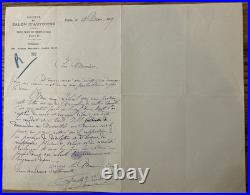 Lot de 4 lettres autographes signées Frantz Jourdain Salon d'Automne 1917