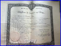 Lot de 8 DIPLOMES de LICENCIE EN DROIT de 1900 à 1906 sur papier parcheminé