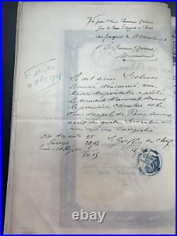 Lot de 8 DIPLOMES de LICENCIE EN DROIT de 1900 à 1906 sur papier parcheminé