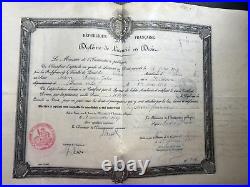 Lot de 8 DIPLÔMES de LICENCIE EN DROIT de 1908 à 1911 sur papier parcheminé