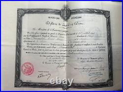 Lot de 8 DIPLÔMES de LICENCIE EN DROIT de 1908 à 1911 sur papier parcheminé