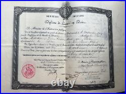 Lot de 8 DIPLÔMES de LICENCIE EN DROIT de 1908 à 1911 sur papier parcheminé