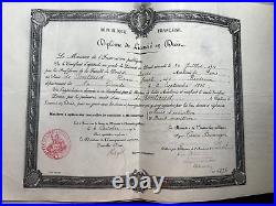 Lot de 8 DIPLÔMES de LICENCIE EN DROIT de 1908 à 1911 sur papier parcheminé