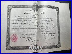 Lot de 8 DIPLÔMES de LICENCIE EN DROIT de 1908 à 1911 sur papier parcheminé