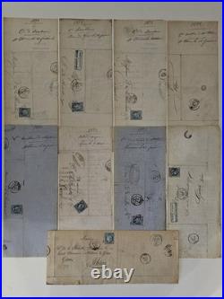 Lot de 9 lettres industrielles 1872 Mines Loire / Houillères / St-Étienne