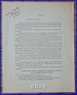Lot de lettres et documents 1928 Paul Reboux & écrivains Secours à Willy