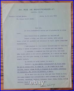 Lot de lettres et documents 1928 Paul Reboux & écrivains Secours à Willy